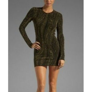 Torn by Ronny Kobo Black and Gold Bodycon dress